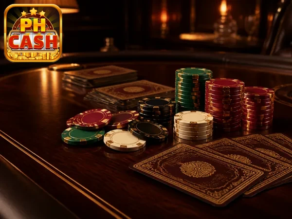 Close view of Dragon Tiger cards being dealt on the PHCASH casino table